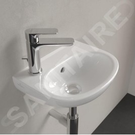 Villeroy & Boch O.novo - Lave-mains 36x28 mm, avec trop-plein, avec trou de robinetterie, CeramicPlus, blanc alpin 43403LR1
