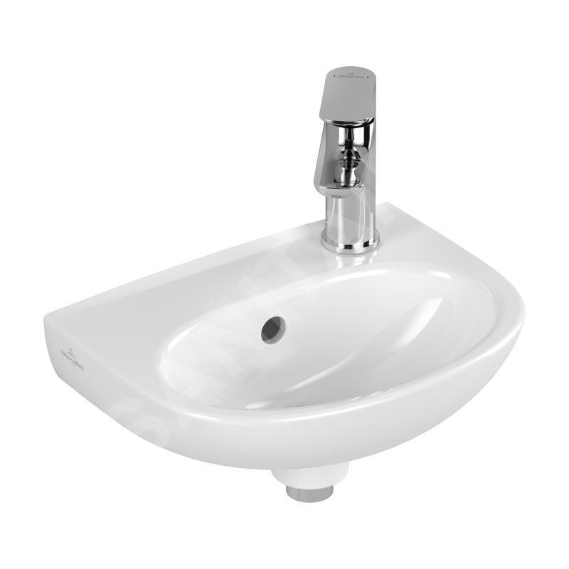 Villeroy & Boch O.novo - Lave-mains 36x28 mm, avec trop-plein, avec trou pour robinetterie, blanc alpin 43403R01