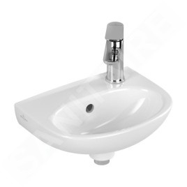 Villeroy & Boch O.novo - Lave-mains 36x28 mm, avec trop-plein, avec trou de robinetterie, CeramicPlus, blanc alpin 43403RR1