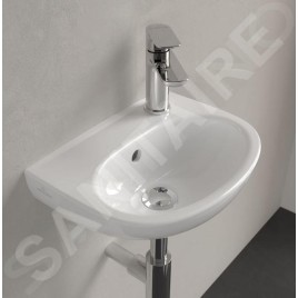 Villeroy & Boch O.novo - Lave-mains 36x28 mm, avec trop-plein, avec trou de robinetterie, CeramicPlus, blanc alpin 43403RR1