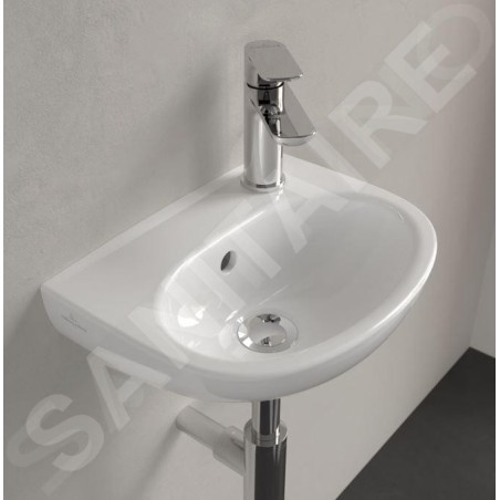 Villeroy & Boch O.novo - Lave-mains 36x28 mm, avec trop-plein, avec trou de robinetterie, CeramicPlus, blanc alpin 43403RR1