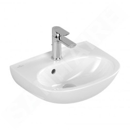 Villeroy & Boch O.novo - Lave-mains 45x36 mm, avec trop-plein, avec trou pour robinetterie, blanc alpin 43404501