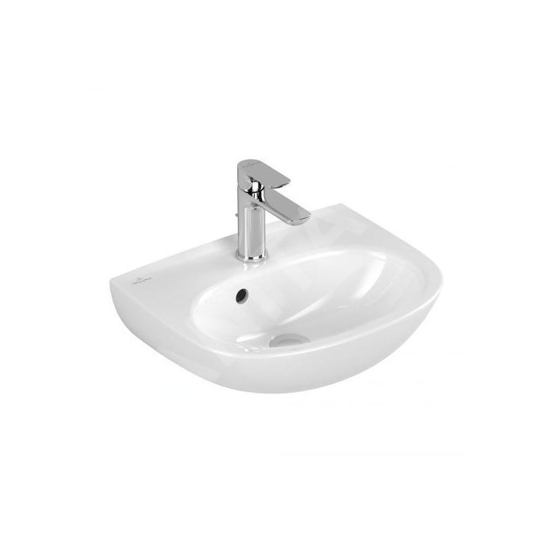 Villeroy & Boch O.novo - Lave-mains 45x36 mm, avec trop-plein, avec trou pour robinetterie, blanc alpin 43404501