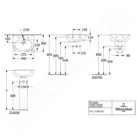 Villeroy & Boch O.novo - Lave-mains 45x36 mm, avec trop-plein, avec trou de robinetterie, CeramicPlus, blanc alpin 434045R1
