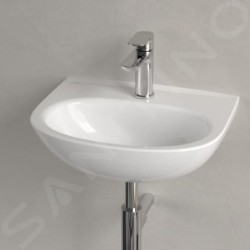 Villeroy & Boch O.novo - Lave-mains 45x36 mm, sans trop-plein, avec trou de robinetterie, blanc alpin 43404601