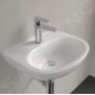 Villeroy & Boch O.novo - Lave-mains 45x36 mm, sans trop-plein, avec trou de robinetterie, CeramicPlus, blanc alpin 434046R1