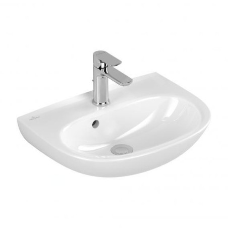 Villeroy & Boch O.novo - Lave-mains 50x38 mm, avec trop-plein, avec trou de robinetterie, CeramicPlus, blanc alpin 434050R1