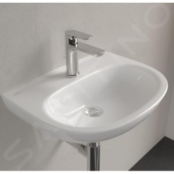 Villeroy & Boch O.novo - Lave-mains 50x38 mm, sans trop-plein, avec trou de robinetterie, blanc alpin 43405101