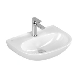 Villeroy & Boch O.novo - Lave-mains 50x38 mm, sans trop-plein, avec trou de robinetterie, CeramicPlus, blanc alpin 434051R1