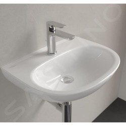 Villeroy & Boch O.novo - Lave-mains 50x38 mm, sans trop-plein, avec trou de robinetterie, CeramicPlus, blanc alpin 434051R1