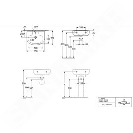 Villeroy & Boch O.novo - Lavabo 55x44 cm, avec trop-plein, trou pour robinetterie, blanc alpin 4A405501
