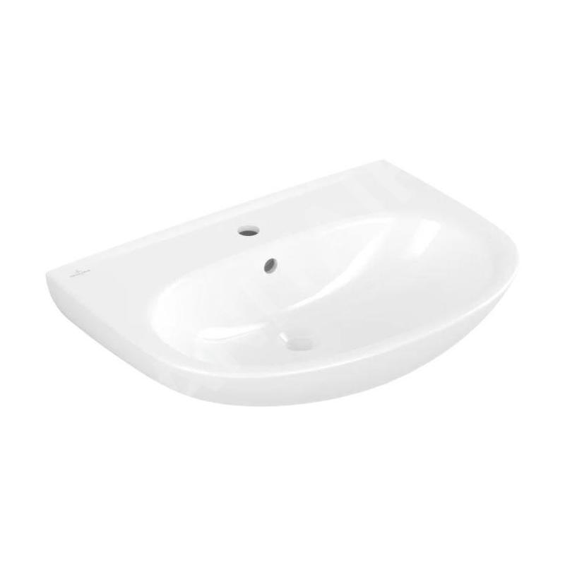 Villeroy & Boch O.novo - Lavabo 55x44 cm, avec trop-plein, trou de robinetterie, CeramicPlus, blanc alpin 4A4055R1 Villeroy & Boch O.novo - Lavabo 55x44 cm, avec trop-plein, trou de robinetterie, CeramicPlus, blanc alpin 4A4055R1