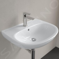 Villeroy & Boch O.novo - Lavabo 55x44 cm, avec trop-plein, trou de robinetterie, CeramicPlus, blanc alpin 4A4055R1