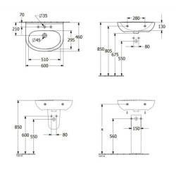 Villeroy & Boch O.novo - Lavabo 60x46 cm, avec trop-plein, trou pour robinetterie, blanc alpin 4A406001