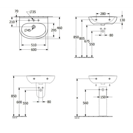 Villeroy & Boch O.novo - Lavabo 60x46 cm, avec trop-plein, trou pour robinetterie, blanc alpin 4A406001