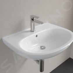 Villeroy & Boch O.novo - Lavabo 60x46 cm, avec trop-plein, trou pour robinetterie, blanc alpin 4A406001