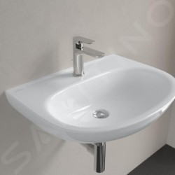 Villeroy & Boch O.novo - Lavabo 60x46 cm, sans trop-plein, trou de robinetterie, CeramicPlus, blanc alpin 4A4061R1