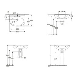 Villeroy & Boch O.novo - Lavabo 65x48 cm, avec trop-plein, trou de robinetterie, CeramicPlus, blanc alpin 4A4065R1