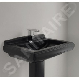 Villeroy & Boch Hommage - Lavabo 750x580 mm, avec trop-plein, trou de robinetterie, CeramicPlus, Pure Black 710175R7