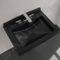 Villeroy & Boch Hommage - Lavabo 75x58 cm, avec trop-plein, 3 trous de robinetterie, CeramicPlus, Pure Black 7101A1R7 Villeroy & Boch Hommage - Lavabo 75x58 cm, avec trop-plein, 3 trous de robinetterie, CeramicPlus, Pure Black 7101A1R7