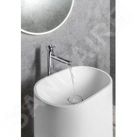 Sapho Treva - Lavabo à poser 57x36x85 cm, sans trop-plein, sans trou pour robinet, blanc mat TR565