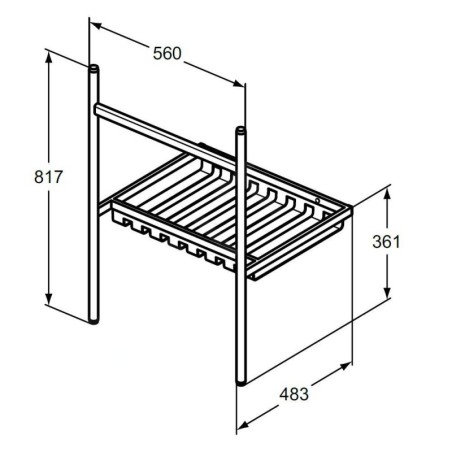 Ideal Standard Conca - Console métallique pour lavabo 60 cm, soie noire E2531XG