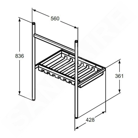 Ideal Standard Conca - Console métallique pour lavabo 60 cm, soie noire E2532XG