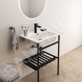 Ideal Standard Conca - Console métallique pour lavabo 60 cm, soie noire E2532XG