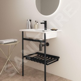 Ideal Standard Conca - Console métallique pour lavabo 60 cm, soie noire E2532XG
