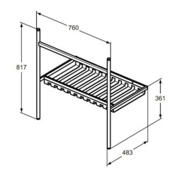 Ideal Standard Conca - Console métallique pour lavabo 80 cm, soie noire E2533XG