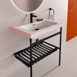 Ideal Standard Conca - Console métallique pour lavabo 80 cm, soie noire E2533XG