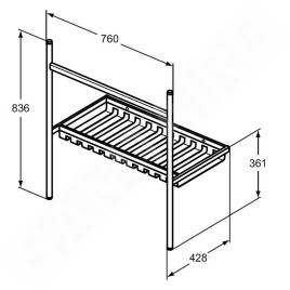 Ideal Standard Conca - Console métallique pour lavabo 80 cm, soie noire E2654XG