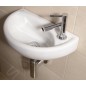 Aqualine Small - Lave-mains Oval, 395x233 mm, avec 1 trou à droite, blanc TP040
