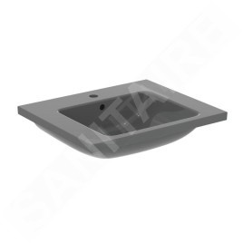 Ideal Standard i.Life B - Lavabo pour meuble 61x51 cm, avec trop-plein, trou pour robinetterie, gris brillant T460558