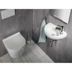 Aqualine Small - Lave-mains Oval, 395x233 mm, avec 1 trou à droite, blanc TP040