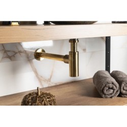 Sapho Accessoires - Siphon 1 1/4, bonde 32 mm, rond, or mat SI519
