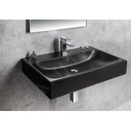 Sapho Toridi - Lavabo 76 x 47 cm, avec trop-plein, trou pour robinet, noir mat TU0226B