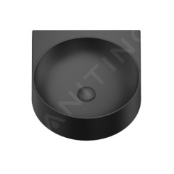 Ravak Yard - Lavabo 405x500 mm, sans trop-plein, sans trou pour robinet, noir mat XJX0D040000