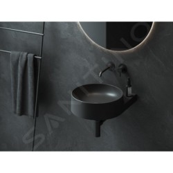 Ravak Yard - Lavabo 405x500 mm, sans trop-plein, sans trou pour robinet, noir mat XJX0D040000