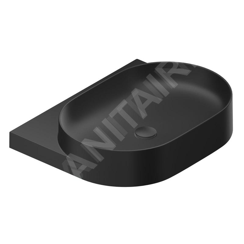 Ravak Yard - Lavabo 605x500 mm, sans trop-plein, sans trou pour robinet, noir mat XJX0D060000 Ravak Yard - Lavabo 605x500 mm, sans trop-plein, sans trou pour robinet, noir mat XJX0D060000
