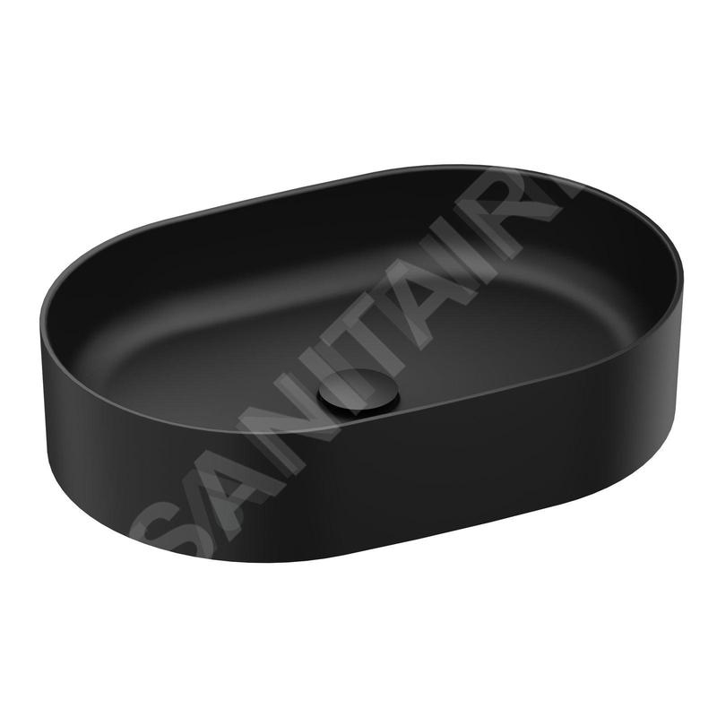 Ravak Ceramic - Vasque à poser, 550x370 mm, sans trop-plein, noir mat XJX0D155000