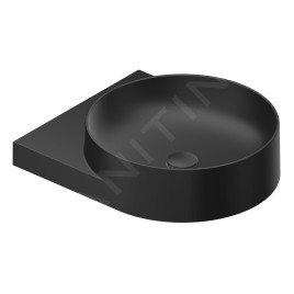 Ravak Yard - Lavabo 405x500 mm, sans trop-plein, trou pour robinet, noir mat XJX0D240002
