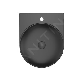 Ravak Yard - Lavabo 405x500 mm, sans trop-plein, trou pour robinet, noir mat XJX0D240002