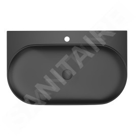 Ravak Yard - Lavabo 805x500 mm, sans trop-plein, trou pour robinetterie, noir mat XJX0D280002
