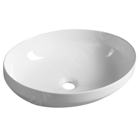 Aqualine Lavabos - Vasque à poser, 51x37 cm, sans trop-plein, blanc 50361