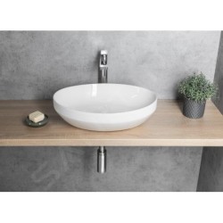 Aqualine Lavabos - Vasque à poser, 51x37 cm, sans trop-plein, blanc 50361
