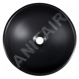 Sapho Priori - Lavabo pour plan de travail, diamètre 41 cm, sans trop-plein, noir/blanc PI034