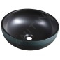 Sapho Priori - Lavabo pour plan de travail, diamètre 41 cm, sans trop-plein, noir/vert PI039 Sapho Priori - Lavabo pour plan de travail, diamètre 41 cm, sans trop-plein, noir/vert PI039