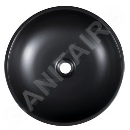 Sapho Priori - Lavabo pour plan de travail, diamètre 41 cm, sans trop-plein, noir/vert PI039