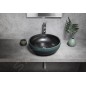 Sapho Priori - Lavabo pour plan de travail, diamètre 41 cm, sans trop-plein, noir/vert PI039 Sapho Priori - Lavabo pour plan de travail, diamètre 41 cm, sans trop-plein, noir/vert PI039